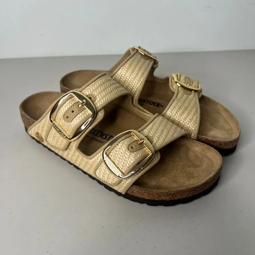 Birkenstock Arizona Raffia Big Buckle Size 40